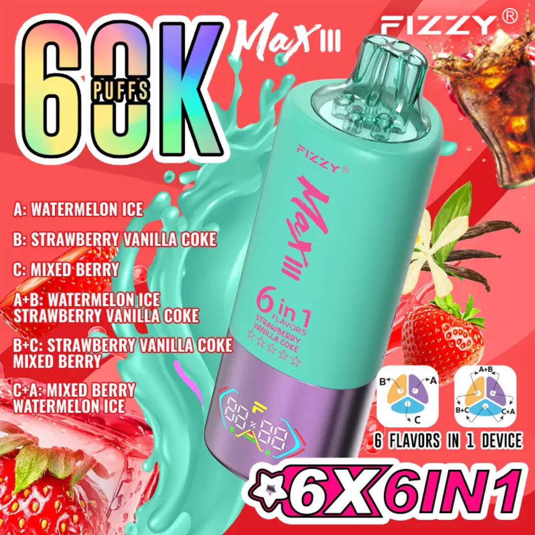 FIZZY 60K Watermelon Ice | Strawberry Vanilla Coke | Mixed Berry