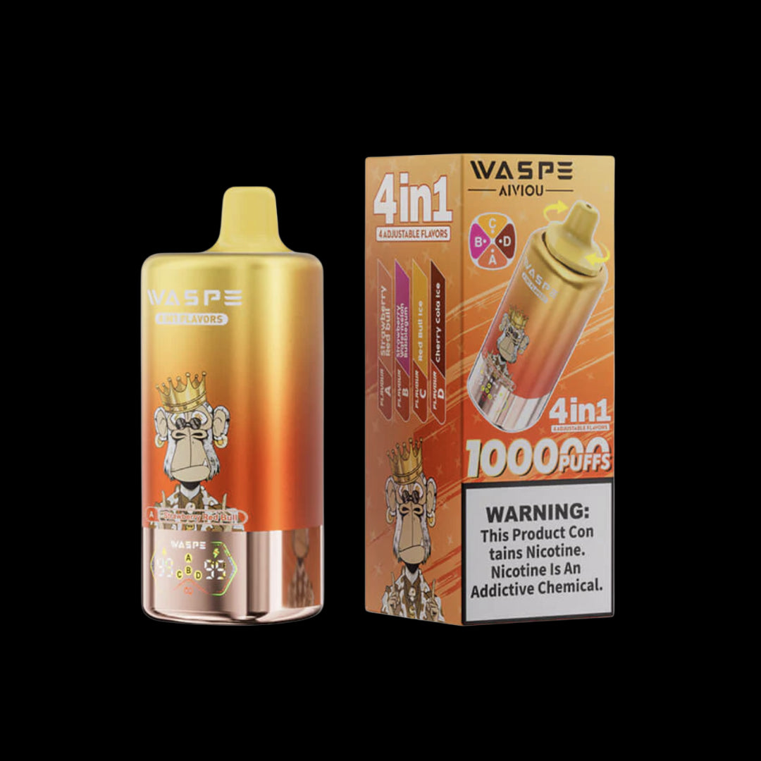 WASPE 100K 4in1 Strawberry Red Bull | Strawberry Watermelon Bubblegum | Red Bull Ice | Cherry Cola Ice