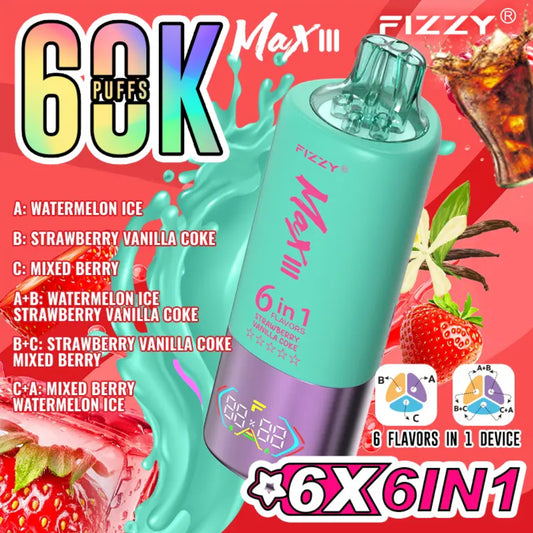 FIZZY 60K Watermelon Ice | Strawberry Vanilla Coke | Mixed Berry