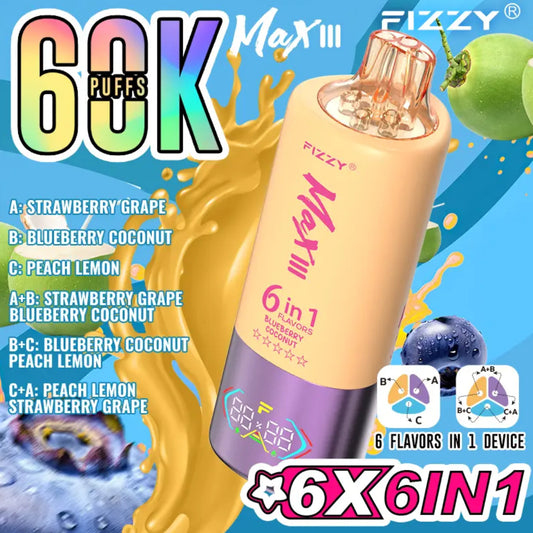 FIZZY 60K Strawberry Grape | Blueberry Coconut | Peach Lemon