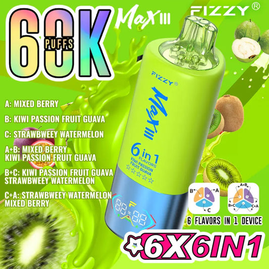 FIZZY 60K Mixed Berry | Kiwi Passionfruit Guava | Strawberry Watermelon