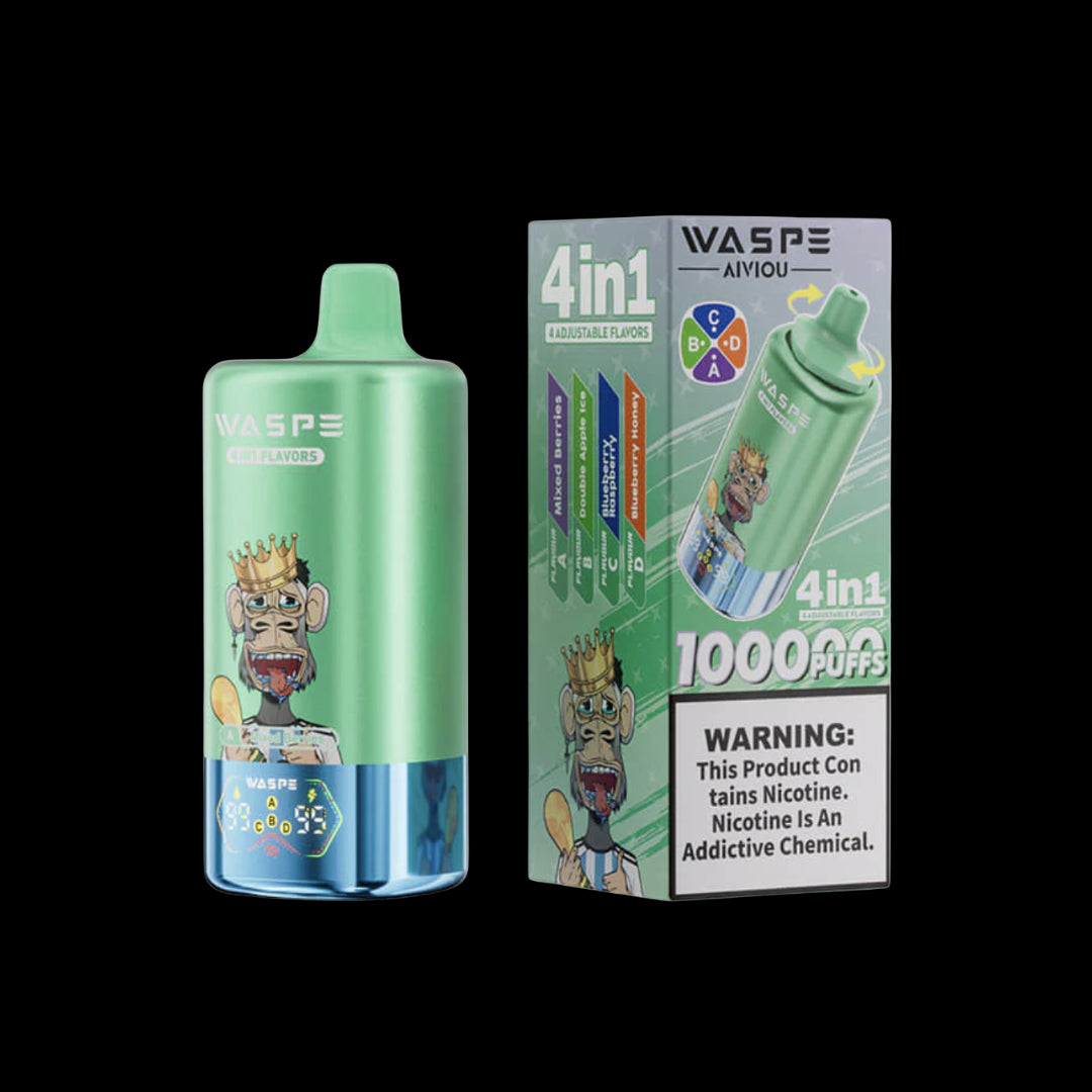 WASPE 100K 4in1 Mixed Berries | Double Apple Ice | Blueberry Raspberry | Blueberry Honey
