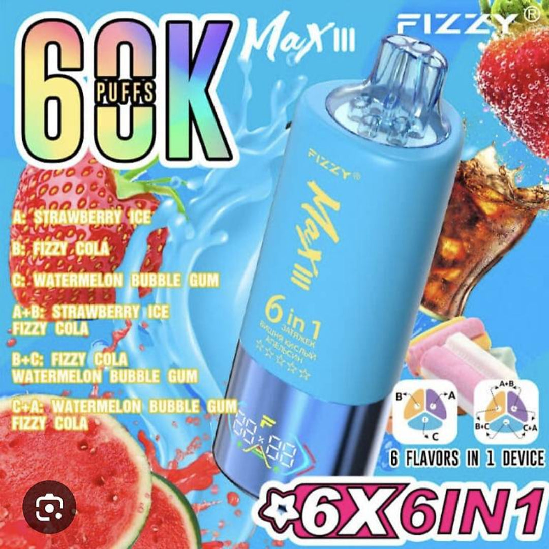 FIZZY 60K Strawberry Ice | Fizzy Cola | Watermelon Bubblegum